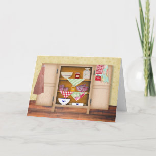 Cartão Vintage Cupboard Birthday Card