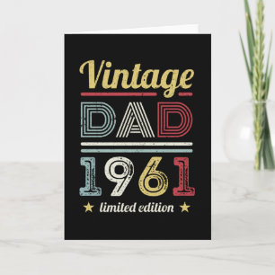 Cartão Vintage Dad 1961 60th Birthday Gift Men Retro
