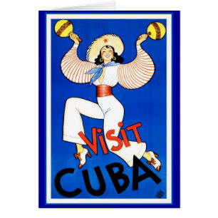 Cartão Vintage de Cuba da visita