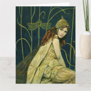 Cartão Vintage Decorative Nymph Large Greishing Card