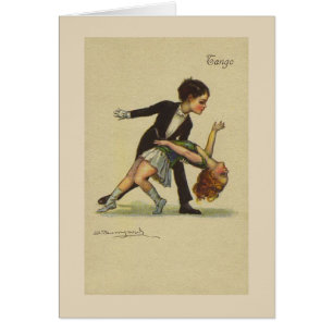Cartão Vintage - deixe-nos tango,