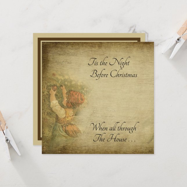 Cartão Vintage desolada Esta é a noite antes do Natal (Frente/Verso In Situ)