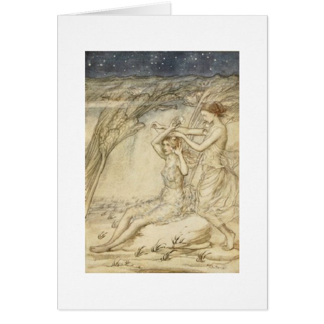 Cartão Vintage - deusas da água, (Frente)