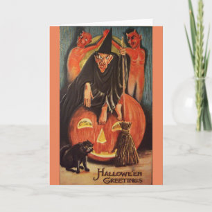 Cartão Vintage Devlish Halloween Card