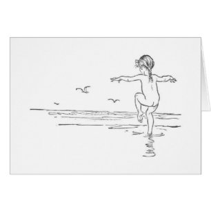 Cartão Vintage - Dia da Praia do Verão Livre,