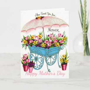 Cartão Vintage Dia das Mães