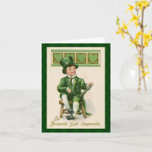 Vintage Dia de São Patrício Leprechaun Boy