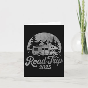 Cartão Vintage Distress Road Trip 2025 Rv Camping Tee