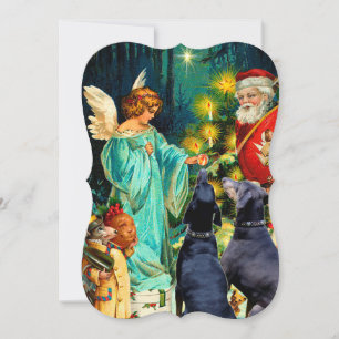 Cartão vintage do Cachorro Doberman engraçado