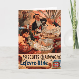 Cartão vintage do francês do champanhe