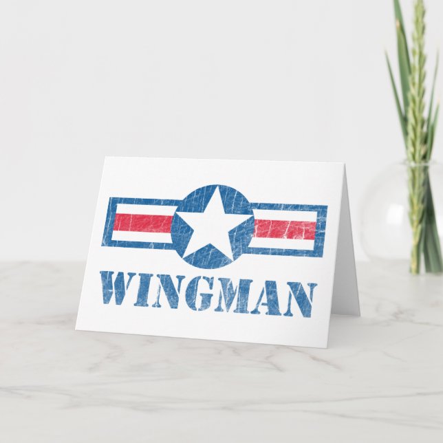 Cartão Vintage do Wingman (Frente)