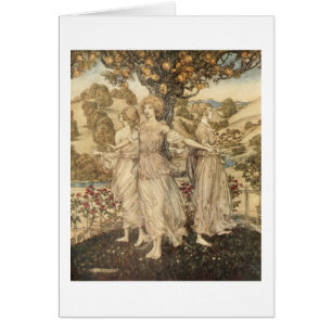 Cartão Vintage - donzelas gregas,