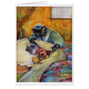 Cartão Vintage - Dorme Apertado, Kitten,