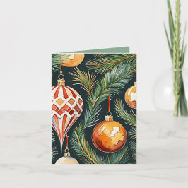 Cartão Vintage Dourado Ornament Foto e Artesanato Natal