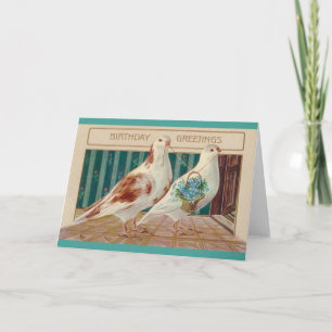 Cartão Vintage Dove Birthday