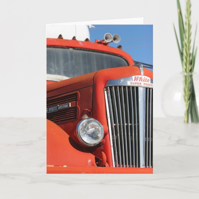 Cartão Vintage Dump Truck Greeting Card (Frente)