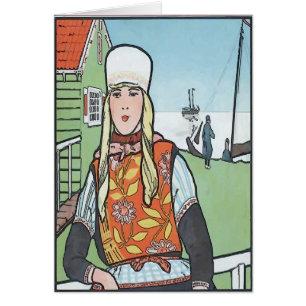 Cartão Vintage Dutch Girl
