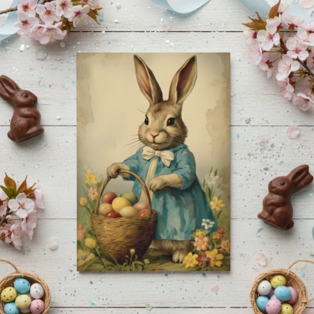Cartão Vintage Easter Bunny (Criador carregado)