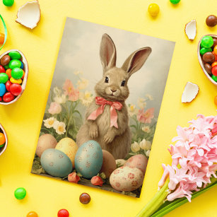 Cartão Vintage Easter Bunny