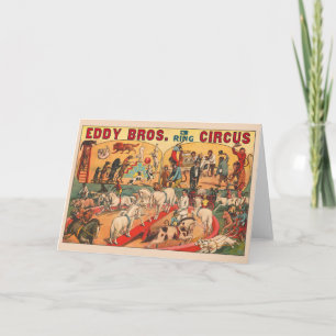 Cartão Vintage Eddy Brothers Circus Poster