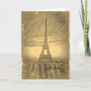Cartão Vintage Eiffel Tower Paris #3 - Placas de saudação