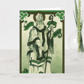 Cartão Vintage - Erin Go Bragh - Saudações do Dia de São 