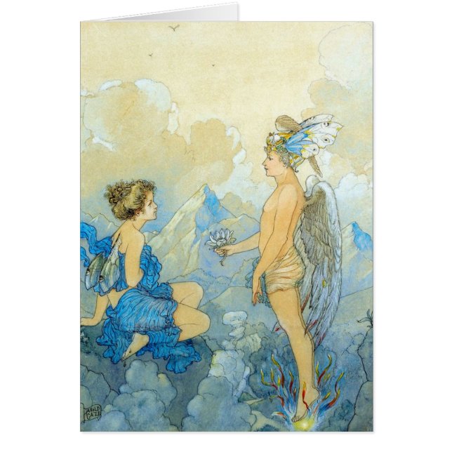 Cartão Vintage - Eros e psique, (Frente)