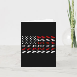 Cartão Vintage Estados Unidos Flag Crawfish Season Crawfi