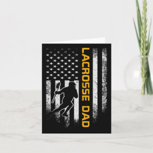 Cartão Vintage Estados Unidos Flag Proud Lacrosse Pai Lax