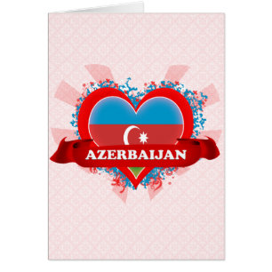 Cartão Vintage eu amo Azerbaijan