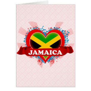 Cartão Vintage eu amo Jamaica