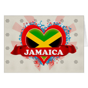 Cartão Vintage eu amo Jamaica