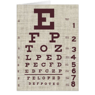 Cartão Vintage Eye Chart (Gráfico de Olhos Vintage) na Pl