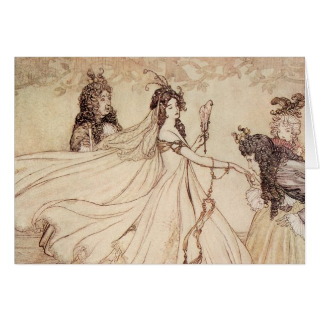 Cartão Vintage Fairy Tales, Cinderela de Arthur Rackham (Frente Horizontal)