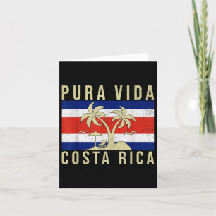 Cartão Vintage Family Vacage Costa Rica Flag Pura Vida