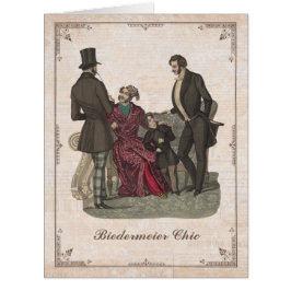 Cartão Vintage Fashion Biedermeier Cavalheiros Aniversári