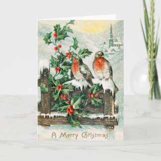 Cartão Vintage Felry Christmas