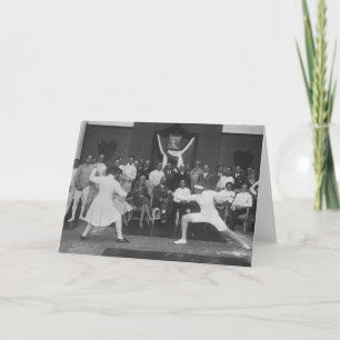 Cartão Vintage Fencing Bout Note Card