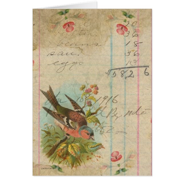 Cartão Vintage Finch (Frente)