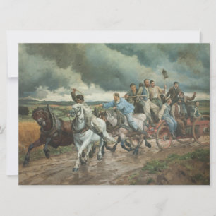 Cartão Vintage Fire Engine (por Eugène Burnand)