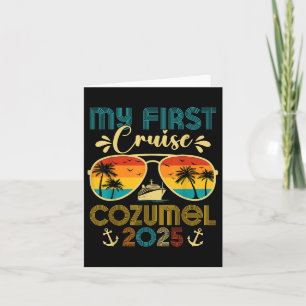 Cartão Vintage First Cruise Cozumel 2025 Family Matching