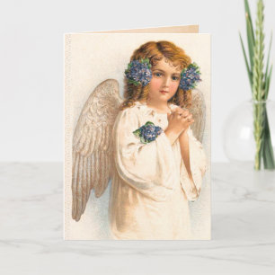 Cartão Vintage Floral Angel