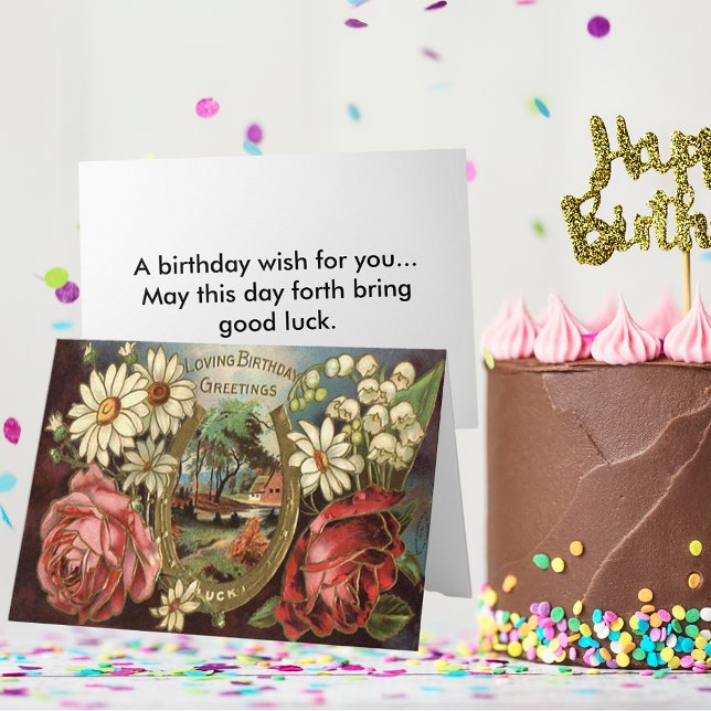 Cartão Vintage Floral Birthday (Vintage Floral Birthday Greeting Card)