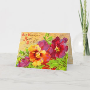 Cartão Vintage Floral Birthday Card