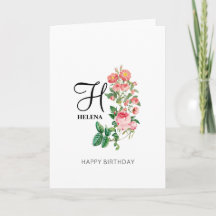 Vintage Floral Botanograma Monograma Aniversário