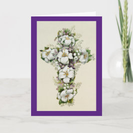 Cartão Vintage Floral Cross Páscoa