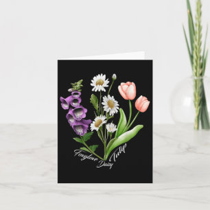 Cartão Vintage Floral Plant Foxglove Daisy Tulip Flower G