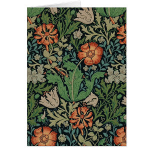 Cartão Vintage Floral Wallpaper Trendy Morris Compton