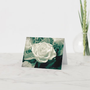 Cartão Vintage Floral White Rose Flower - Love