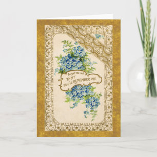 Cartão Vintage Forget-Me-Not Greeting Card